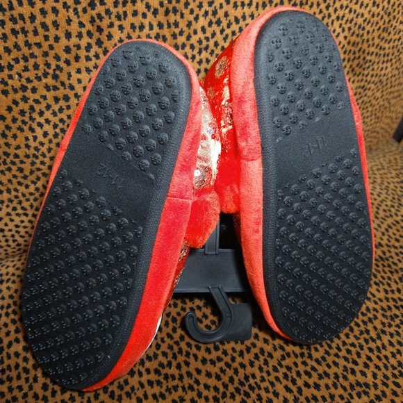 Disney- NWT Girls Minnie Mouse Red and Black Slippers- Size 11/12 - Picture 4 of 7